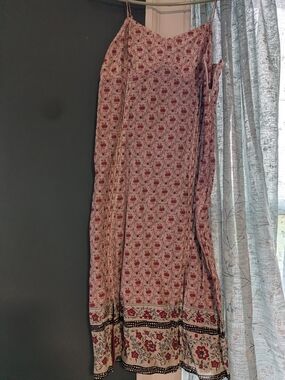 American Eagle Red Floral Lined Dress